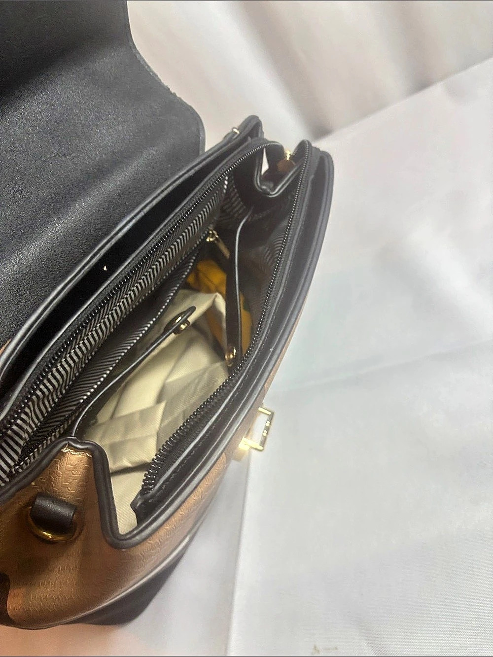 Striped Backpack in Brown & Black Like New - Picture 3 of 4